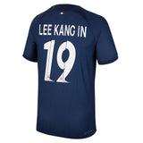 PSG Home Vapor Match Shirt 2023-24 with Champions League printing Lee Kang In  19 - Kit Captain