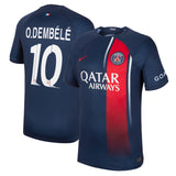 PSG Home Stadium Shirt 2023-24 with Champions League printing O.Dembélé 10 - Kit Captain