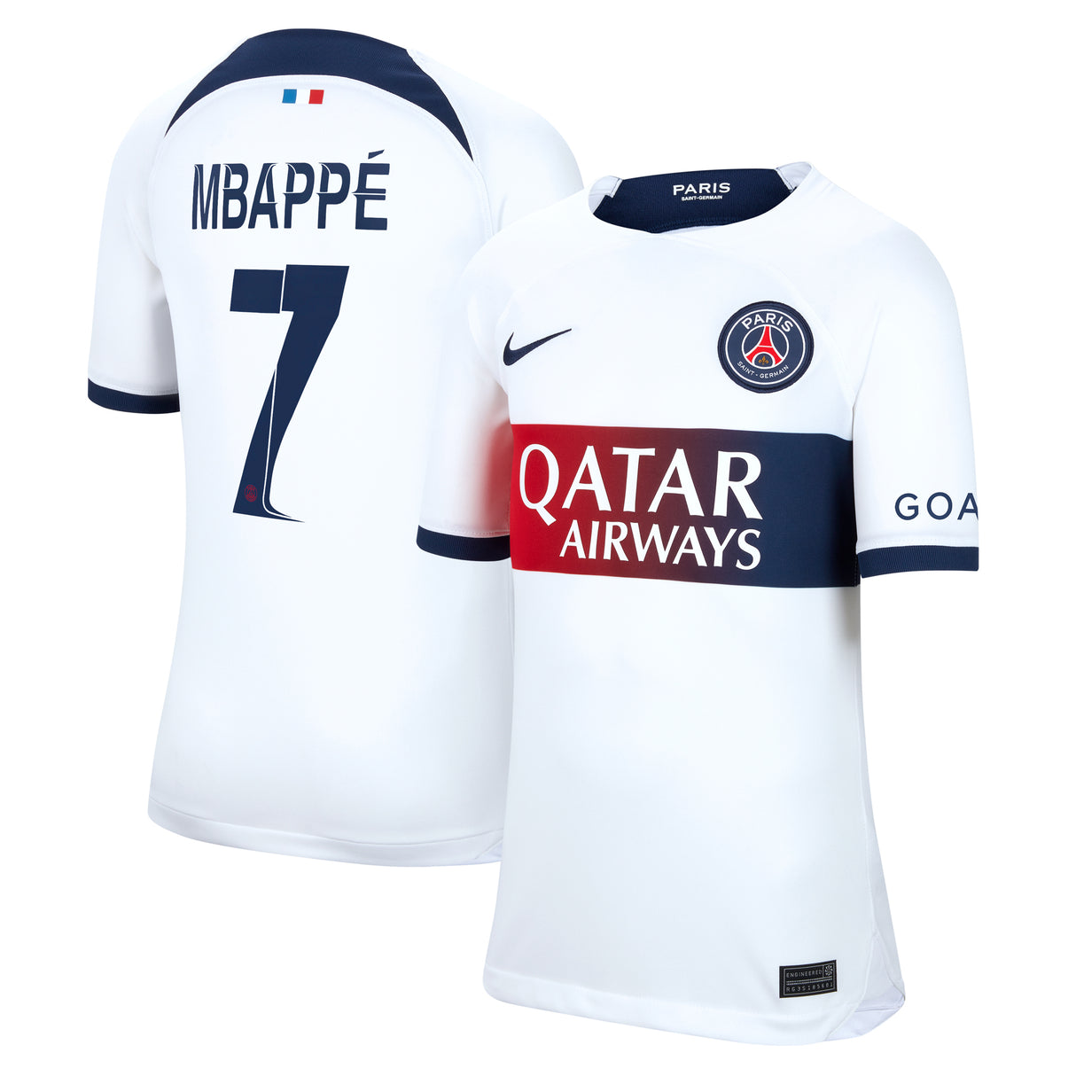 Paris Saint-Germain Nike Away Stadium Shirt 2023-24 - Kids with Champions League printing Mbappé  7 - Kit Captain