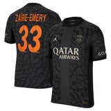 PSG x Jordan Third Dri-FIT ADV Match Shirt 2023-24 with Champions League printing Zaïre-Emery 33 - Kit Captain