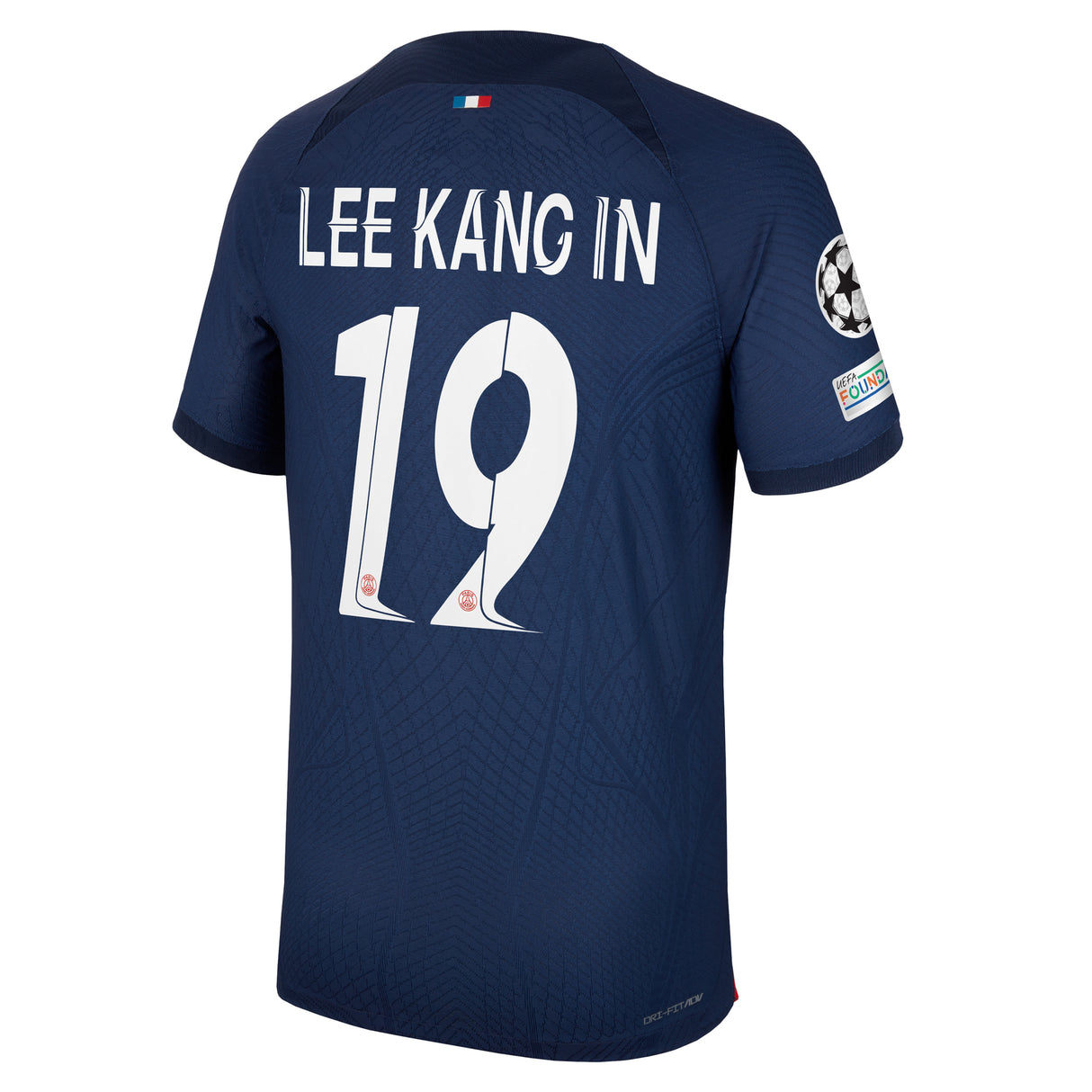 PSG Nike Home Dri-FIT ADV Match Shirt 2023-24 with Lee Kang In  19 and Champions League printing and badges - Kit Captain