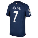 PSG Nike Home Dri-FIT ADV Match Shirt 2023-24 with Mbappé  7 and Champions League printing and badges - Kit Captain