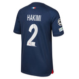 PSG Nike Home Stadium Shirt 2023-24 - Kids with Hakimi 2 and Champions League printing and badges - Kit Captain