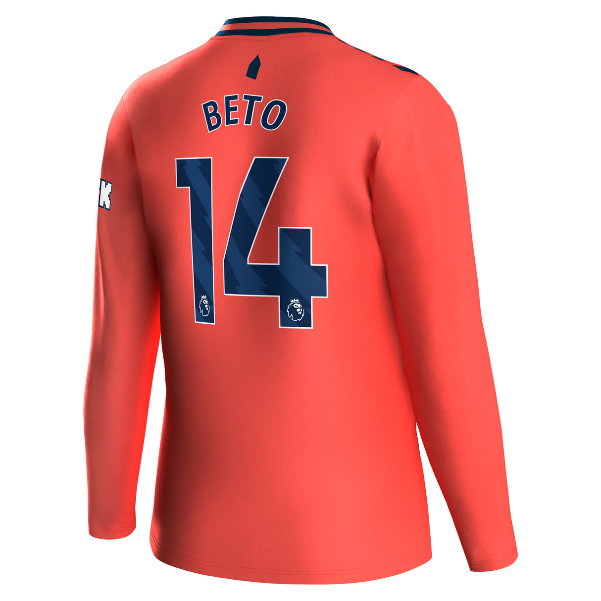 Everton Hummel Away Shirt 2023-24 - Long Sleeve - Kids with Beto 14 printing - Kit Captain