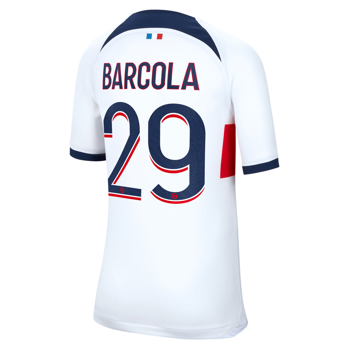 Paris Saint-Germain Nike Away Stadium Shirt 2023-24 - Kids with Barcola 29 printing - Kit Captain