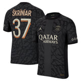 PSG x Jordan Third Dri-FIT ADV Match Shirt 2023-24 with Škriniar 37 printing - Kit Captain