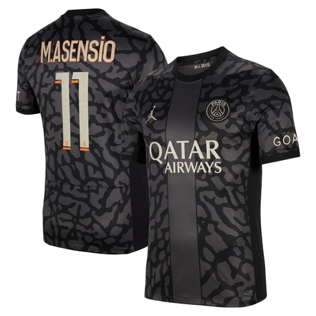 PSG x Jordan Third Stadium Shirt 2023-24 with M.Asensio 11 printing - Kit Captain