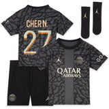 PSG x Jordan Third Stadium Kit 2023-24 - Infant with Cher N. 27 printing - Kit Captain