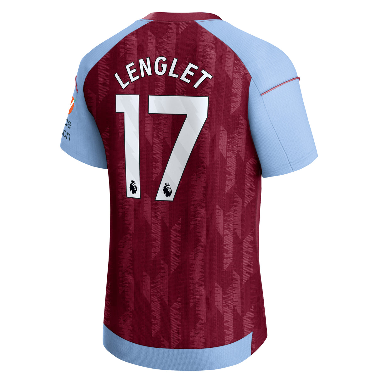 Aston Villa Castore Home Pro Shirt 2023-24 with Lenglet 17 printing - Kit Captain