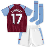 Aston Villa Castore Home Infant Kit 2023-24 with Lenglet 17 printing - Kit Captain