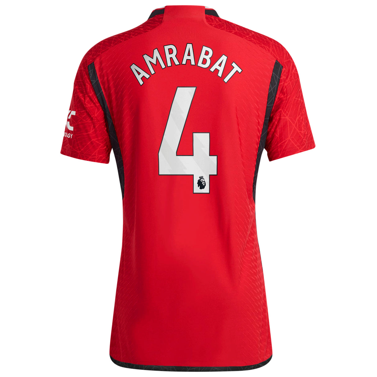 Manchester United EPL Home Authentic Shirt 2023-24 with Amrabat 4 printing - Kit Captain