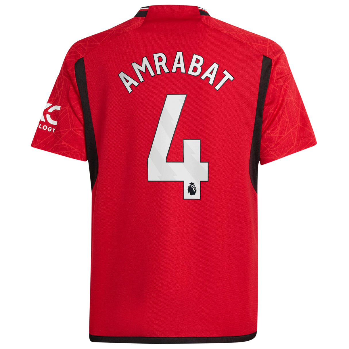 Manchester United EPL Home Shirt 2023-24 - Kids with Amrabat 4 printing - Kit Captain