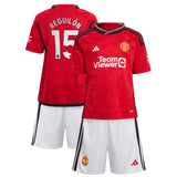 Manchester United EPL Home Mini Kit 2023-24 with Reguilón 15 printing - Kit Captain