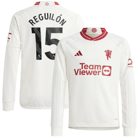 Manchester United EPL Third Shirt 2023-24 - Kids - Long Sleeve with Reguilón 15 printing - Kit Captain