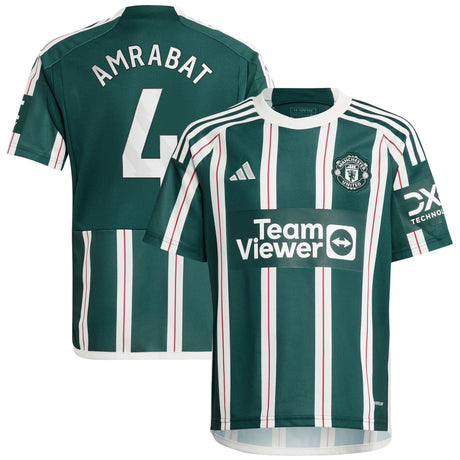 Manchester United EPL Away Shirt 2023-24 - Kids with Amrabat 4 printing - Kit Captain