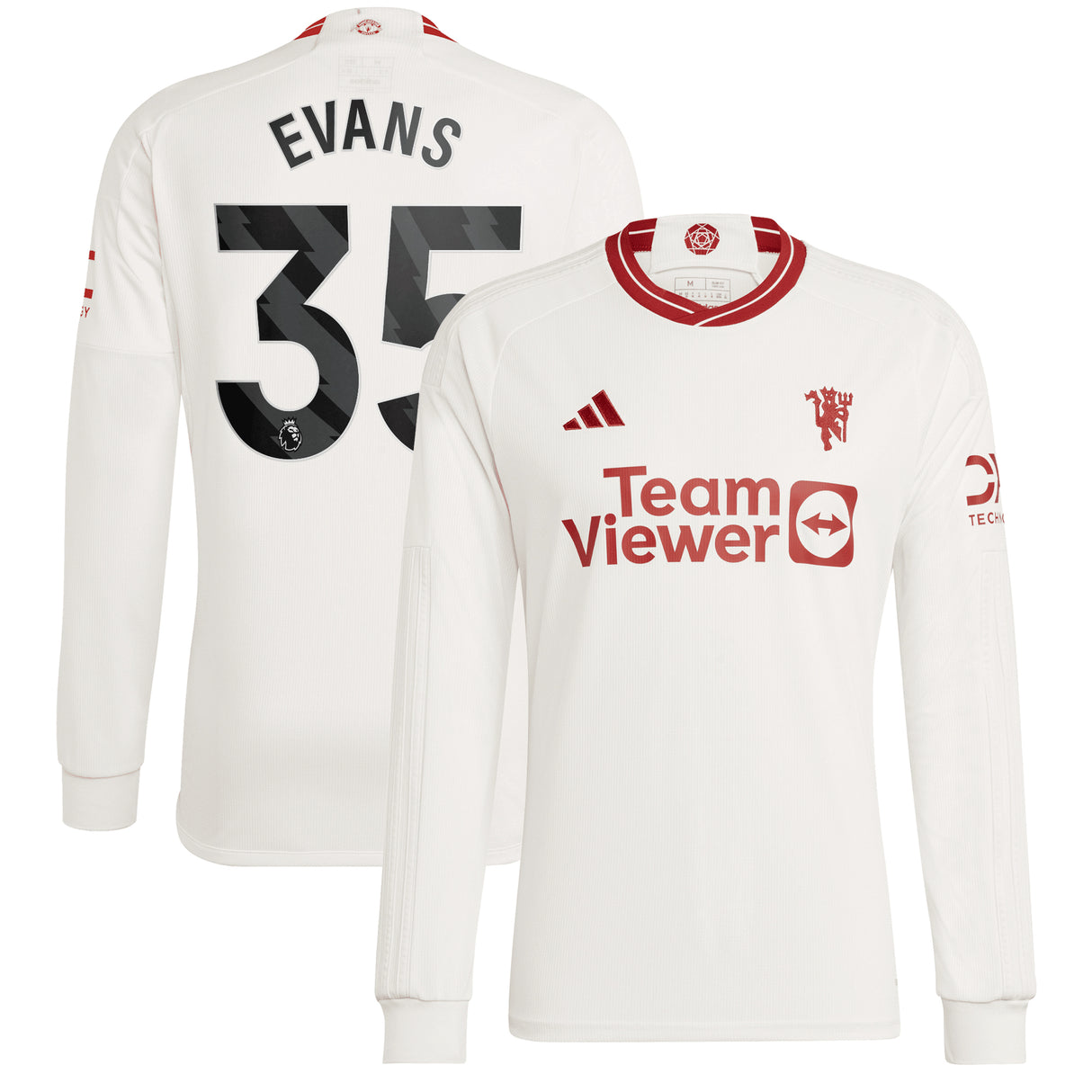 Manchester United EPL Third Shirt 2023-24 - Long sleeve with Evans 35 printing - Kit Captain