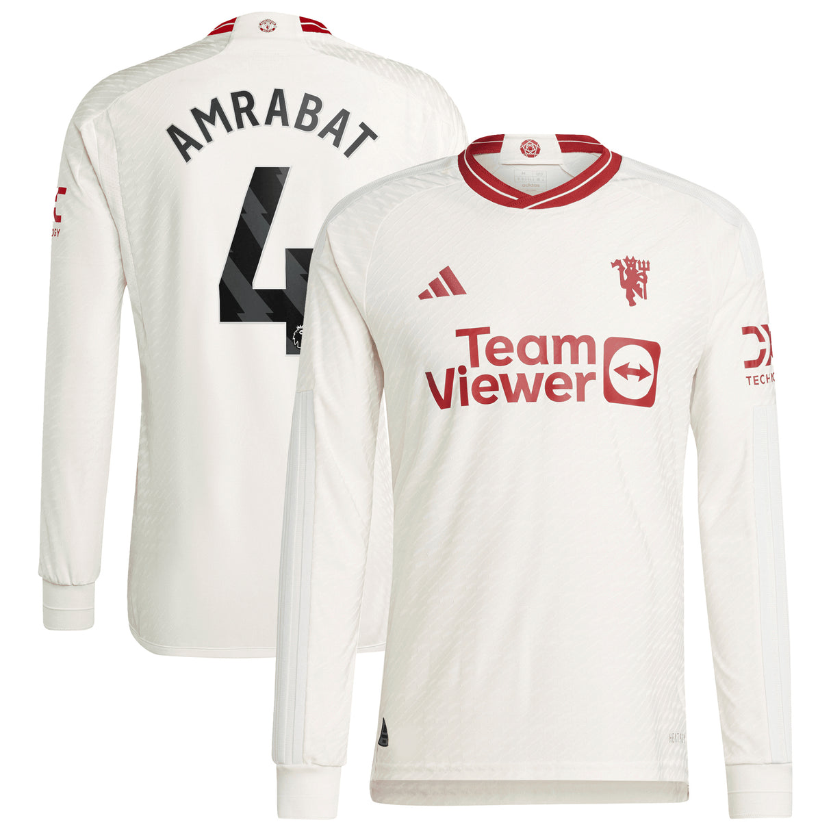 Manchester United EPL Third Authentic Shirt 2023-24 - Long sleeve with Amrabat 4 printing - Kit Captain