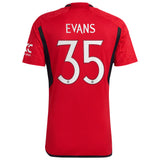 Manchester United Cup Home Shirt 2023-24 with Evans 35 printing - Kit Captain