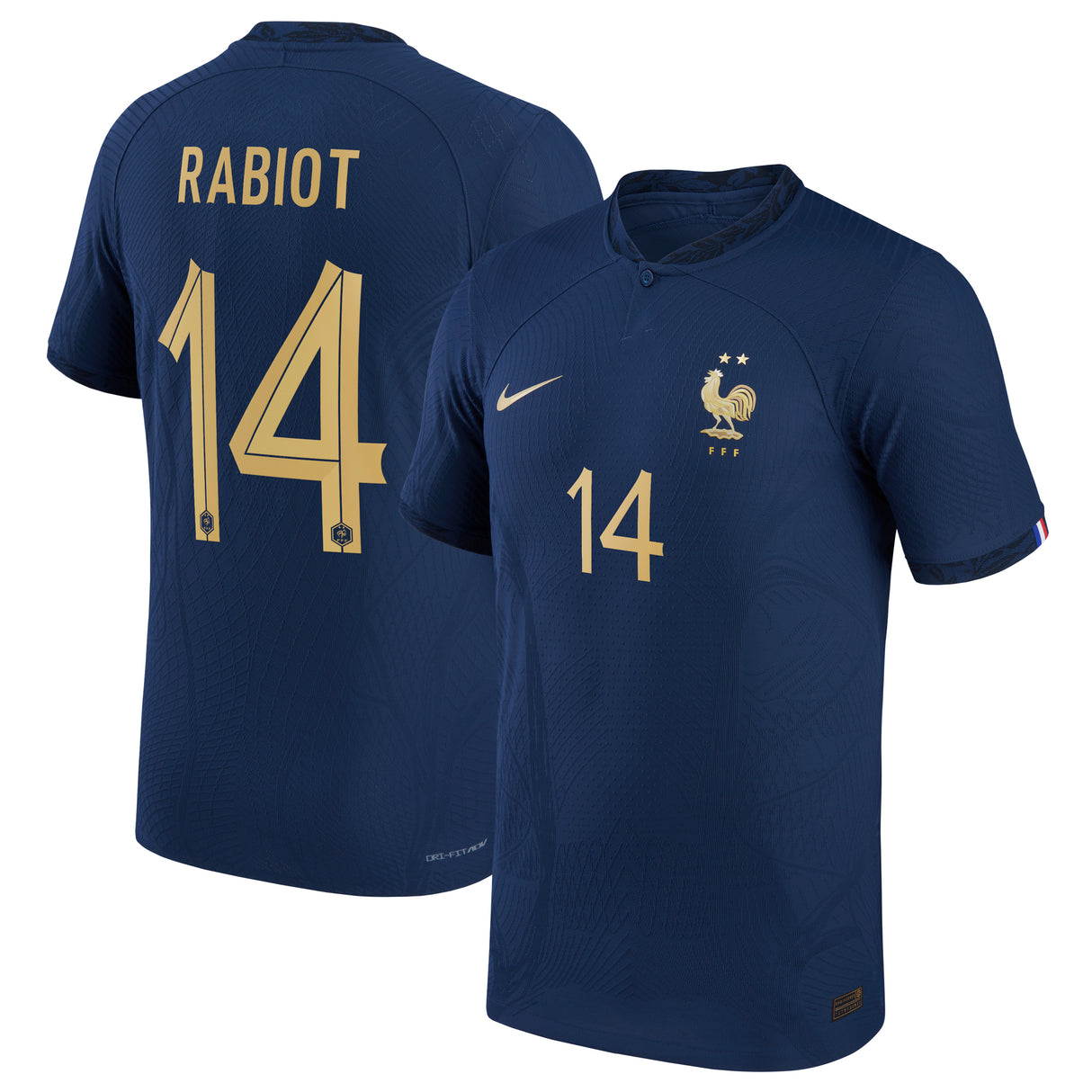 France Home Match Shirt 2022 with Rabiot 14 printing - Kit Captain