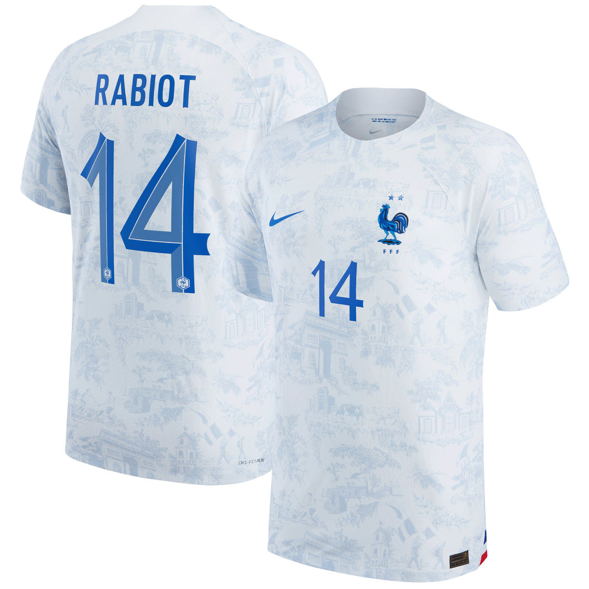 France Away Match Shirt 2022 with Rabiot 14 printing - Kit Captain