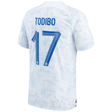 France Away Stadium Shirt 2022 with Todibo 17 printing - Kit Captain