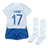 France Away Stadium Kit 2022 - Little Kids with Todibo 17 printing - Kit Captain