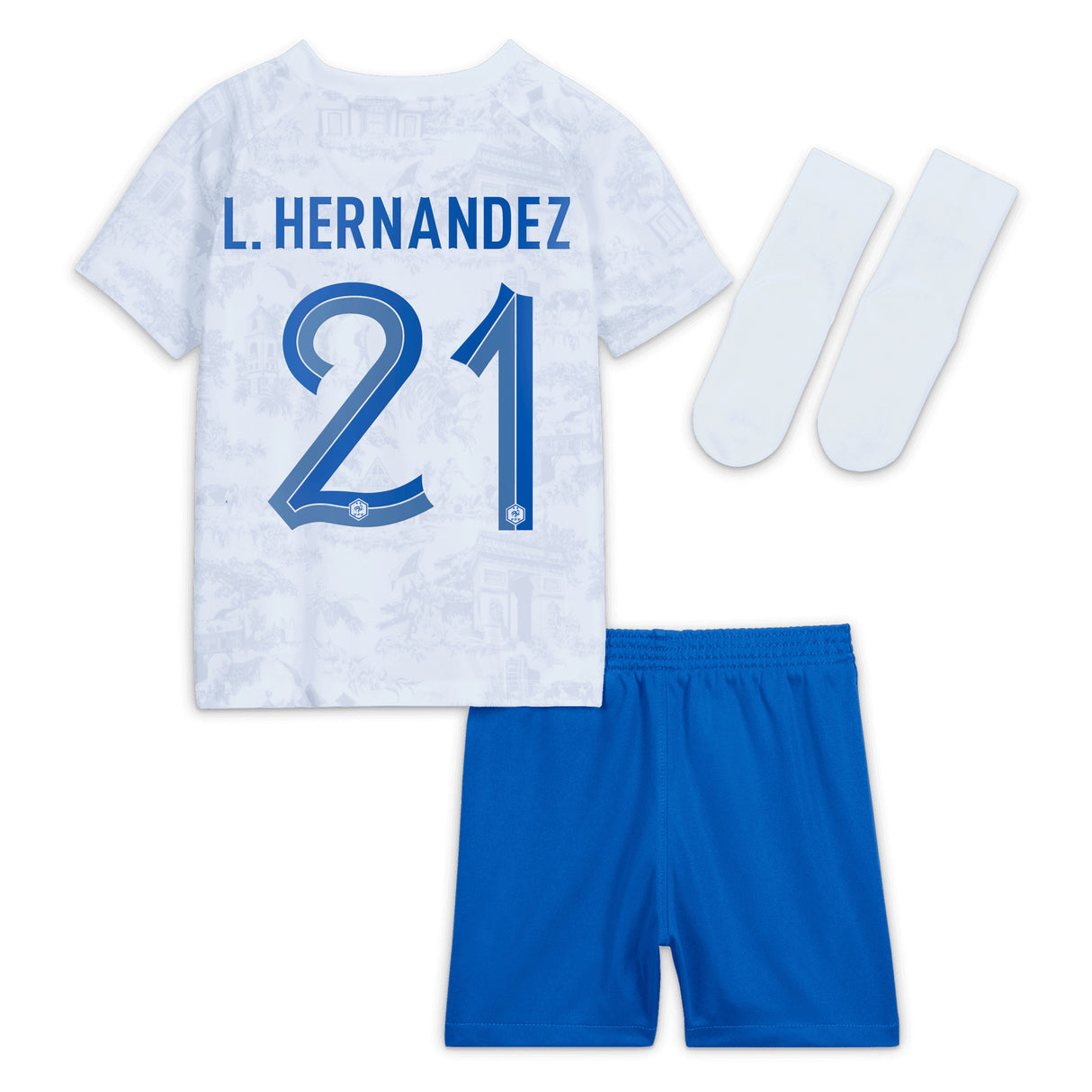 France Away Stadium Kit 2022 - Infant with L.Hernandez 21 printing - Kit Captain