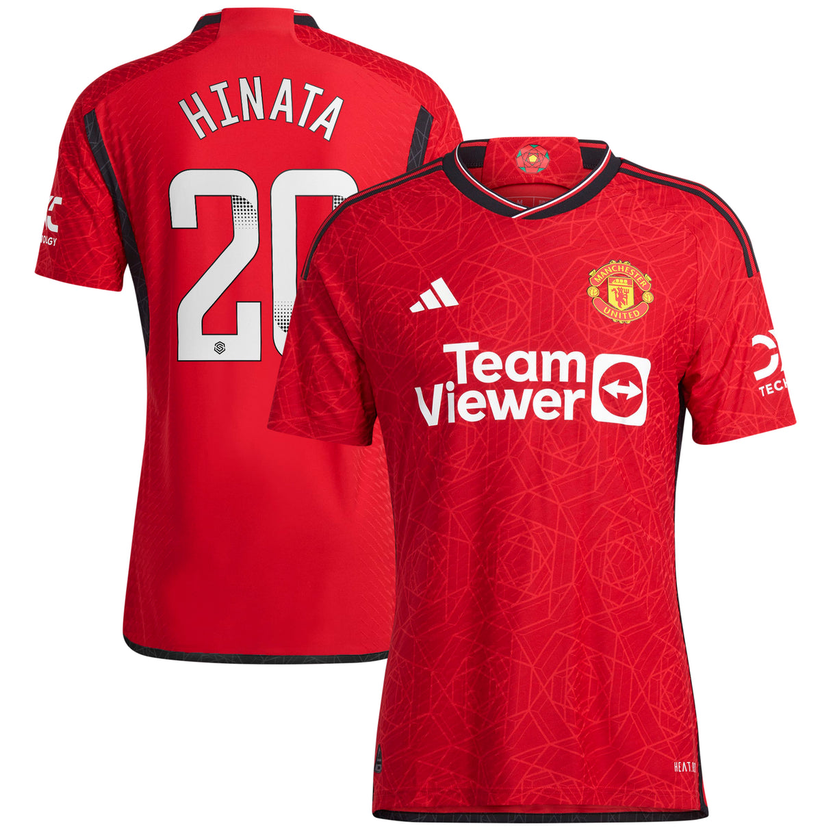 Manchester United WSL Home Authentic Shirt 2023-24 with Hinata 20 printing - Kit Captain