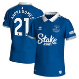 Everton Hummel Home Shirt 2023-24 with Andre Gomes 21 printing - Kit Captain