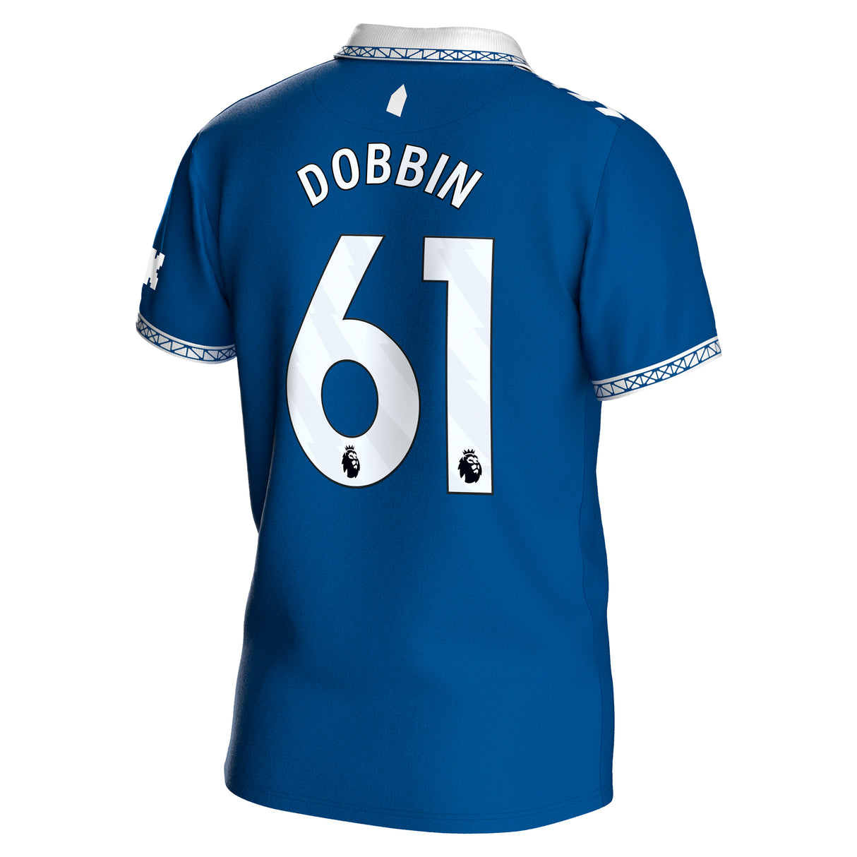 Everton Hummel Home Shirt 2023-24 with Dobbin 61 printing - Kit Captain