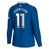 Everton Hummel Home Shirt 2023-24 - Long Sleeve - Kids with Harrison 11 printing - Kit Captain