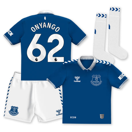 Everton Hummel Home Infant Kit 2023-24 with Onyango 62 printing - Kit Captain