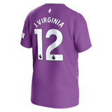 Everton Hummel Third Goalkeeper Shirt 2023-24 - Kids with J.Virginia 12 printing - Kit Captain