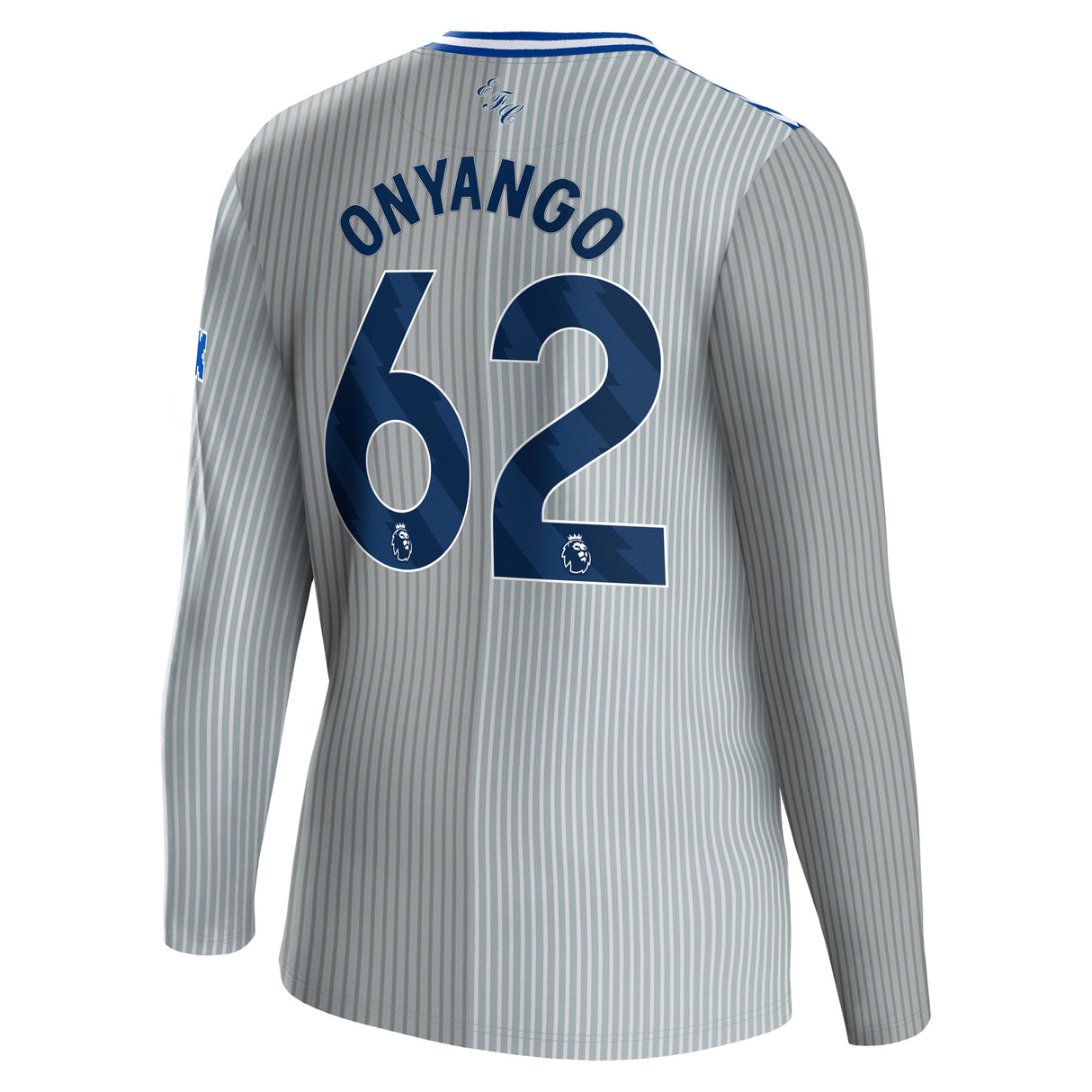 Everton Hummel Third Shirt 2023-24 - Long Sleeve with Onyango 62 printing - Kit Captain