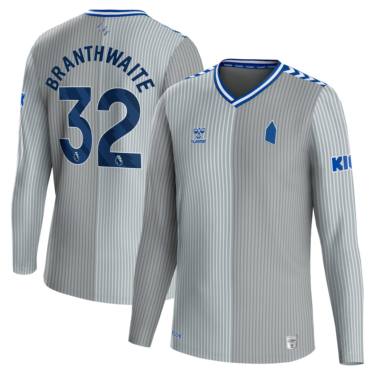 Everton Hummel Third Shirt 2023-24 - Long Sleeve - Kids with Branthwaite 32 printing - Kit Captain