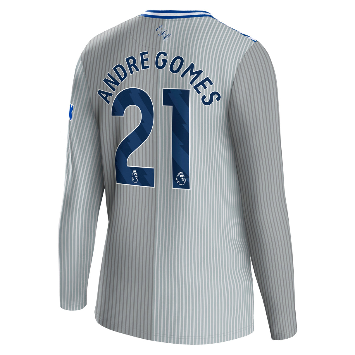 Everton Hummel Third Shirt 2023-24 - Long Sleeve - Kids with Andre Gomes 21 printing - Kit Captain