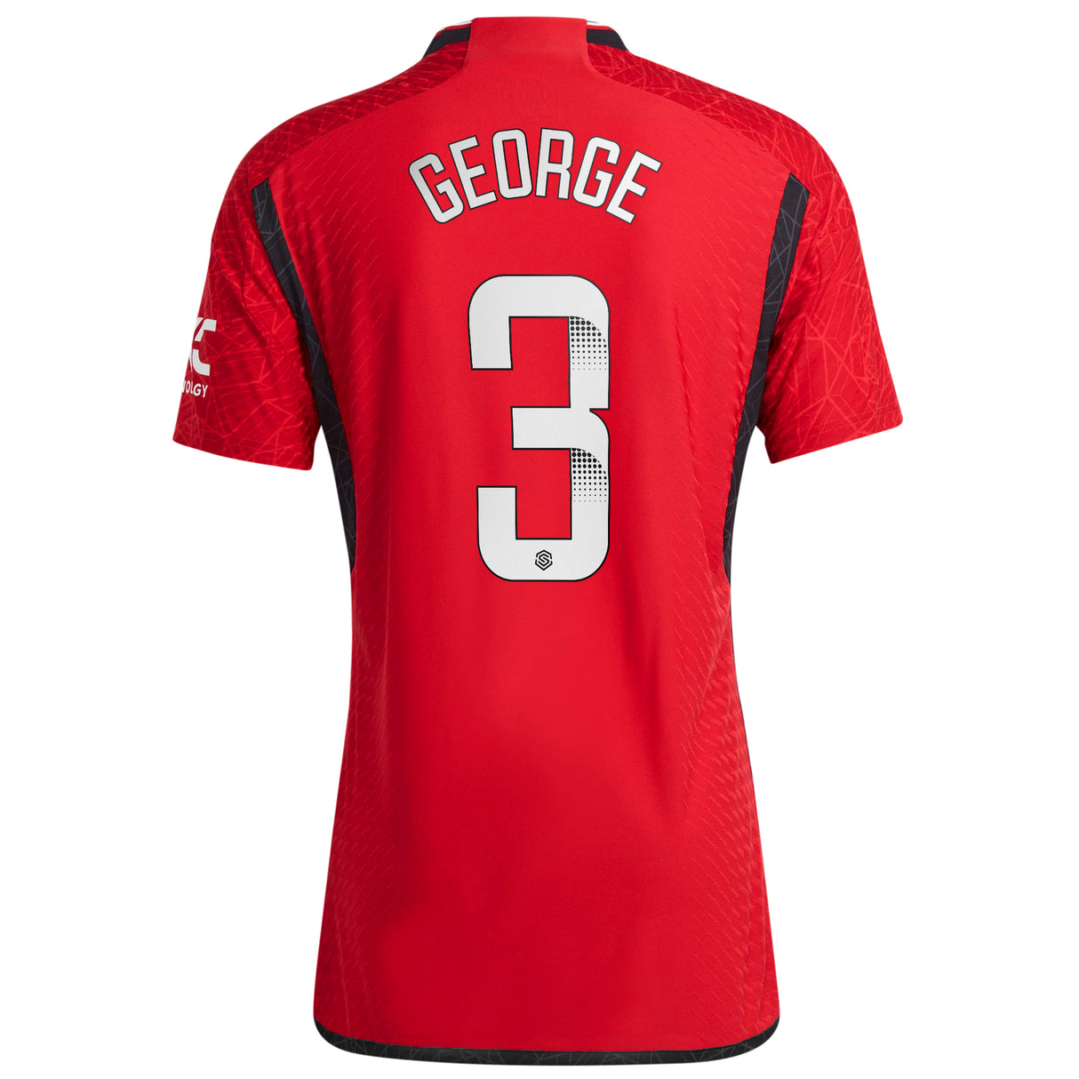 Manchester United WSL adidas Home Authentic Shirt 2023-24 - With George 3 Printing - Kit Captain