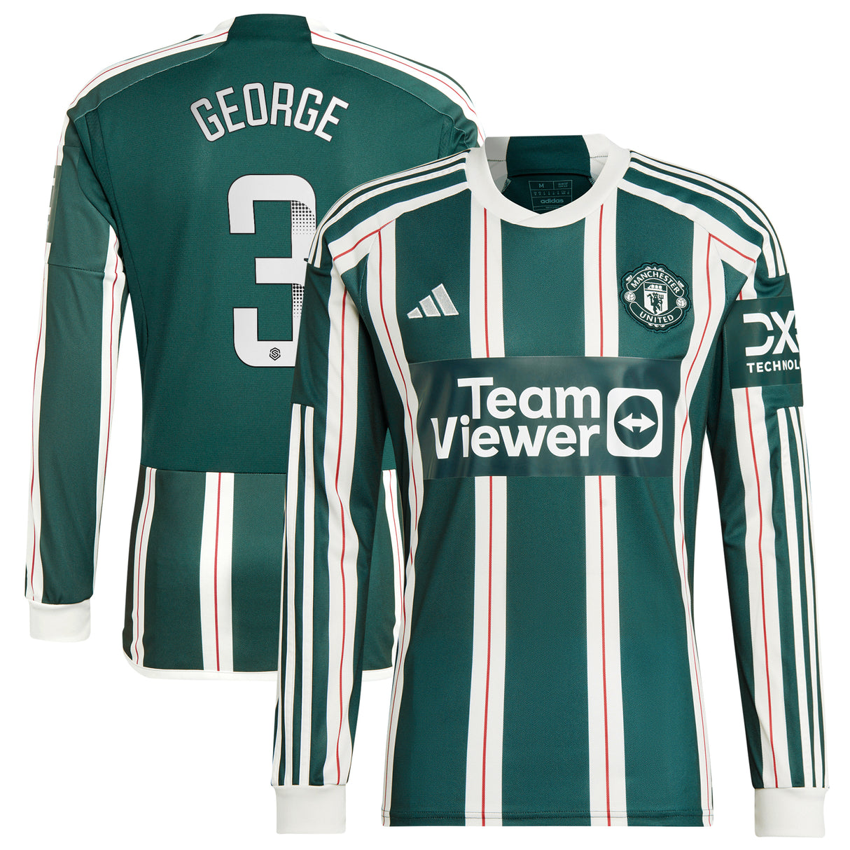 Maglia Manchester United WSL adidas Away 2023-24 - Manica lunga - Con stampa George 3