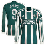 Maglia Manchester United WSL adidas Away 2023-24 - Manica lunga - Con stampa Malard 9