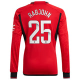 Manchester United WSL adidas Home Shirt 2023-24 - Long Sleeve - With Rabjohn 25 Printing - Kit Captain