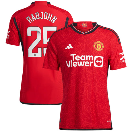 Manchester United WSL adidas Home Authentic Shirt 2023-24 - With Rabjohn 25 Printing - Kit Captain