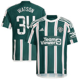 Manchester United WSL adidas Away Shirt 2023-24 - Kids - With Watson 34 Printing - Kit Captain