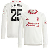 Manchester United WSL adidas Third Shirt 2023-24 - Kids - Long Sleeve - With Rabjohn 25 Printing - Kit Captain