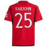 Manchester United Cup adidas Home Shirt 2023-24 - Kids - With Rabjohn 25 Printing - Kit Captain