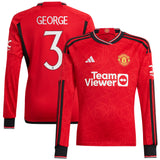 Manchester United Cup adidas Home Shirt 2023-24 - Long Sleeve - With George 3 Printing - Kit Captain