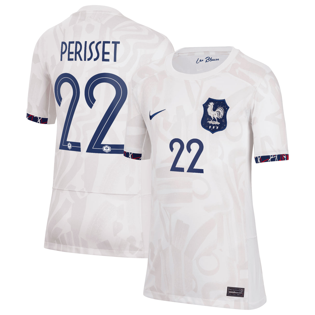 France Women Nike Away Stadium Shirt 2023-24 - Kids with Perisset 22 printing - Kit Captain