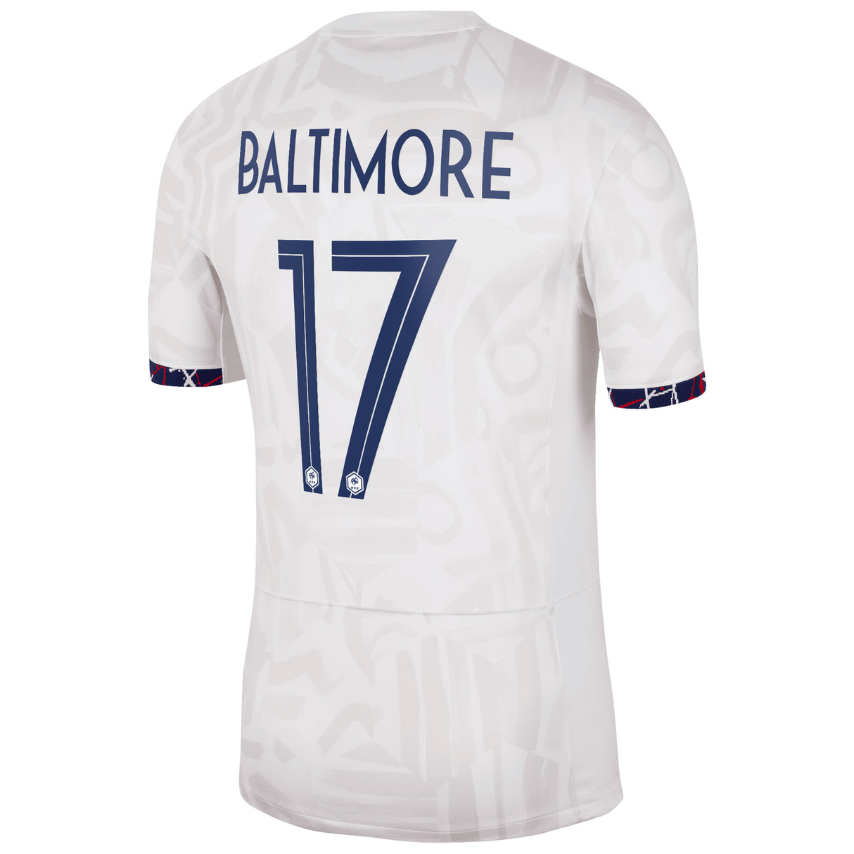 France Women Nike Away Stadium Shirt 2023-24 - Mens with Baltimore 17 printing - Kit Captain