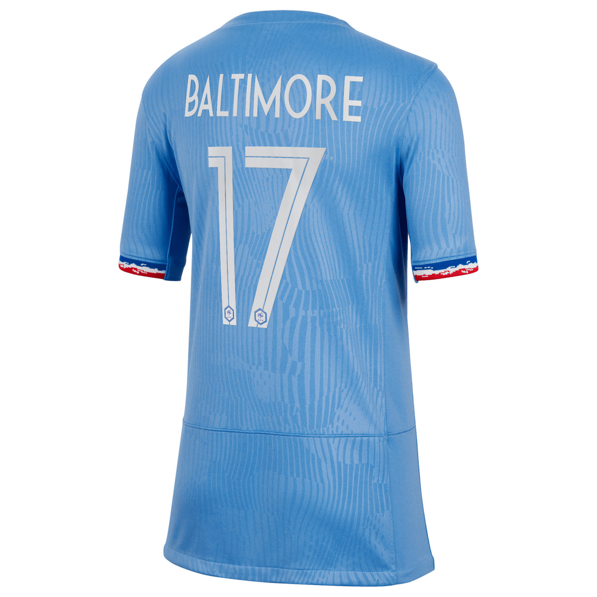 France Women Nike Home Stadium Shirt 2023-24 - Kids with Baltimore 17 printing - Kit Captain