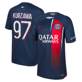 PSG Nike Home Stadium Shirt 2023-24 - Kids with Kurzawa 97 printing - Kit Captain