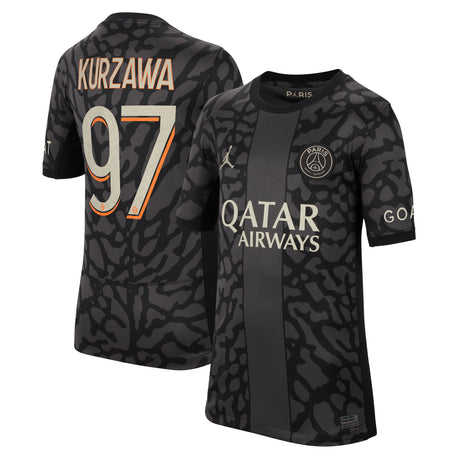 PSG x Jordan Third Stadium Shirt 2023-24 - Kids with Kurzawa 97 printing - Kit Captain